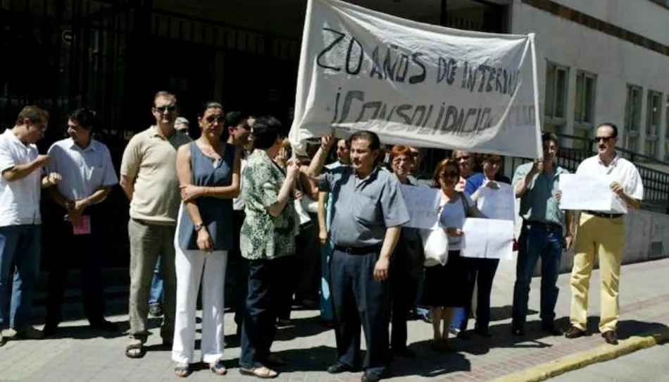 Movilización anterior de médicos interinos en Salamanca. Foto de El Norte de Castilla