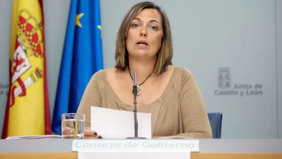 Milagros Marcos, una de las portavoces de la Junta, en la rueda de prensa tras el Consejo de Gobierno