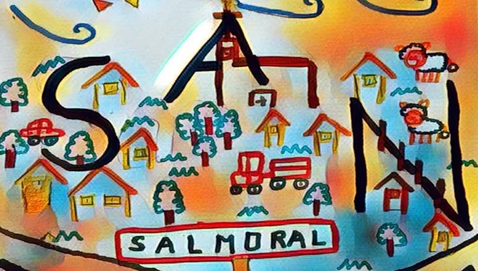 El dibujo de la pequeña Inés García ha sido elegido como imagen promocional de las fiestas 2018 de Salmoral