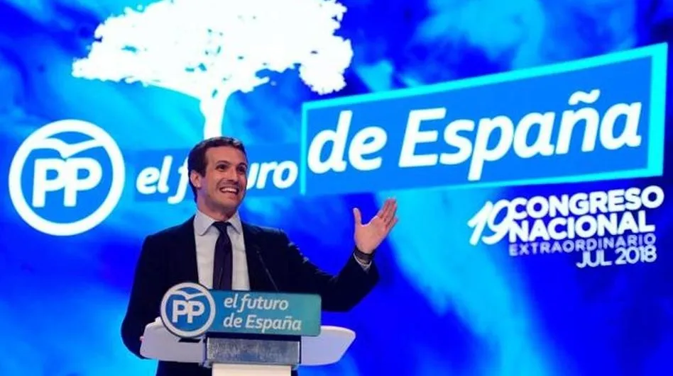 Pablo Casado durante su intervención / EL NORTE