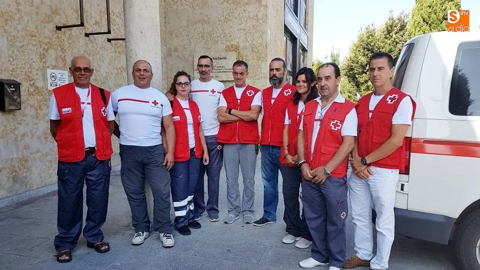 Voluntarios salmantinos de Cruz Roja que participarán en esta misión humanitaria en Cádiz