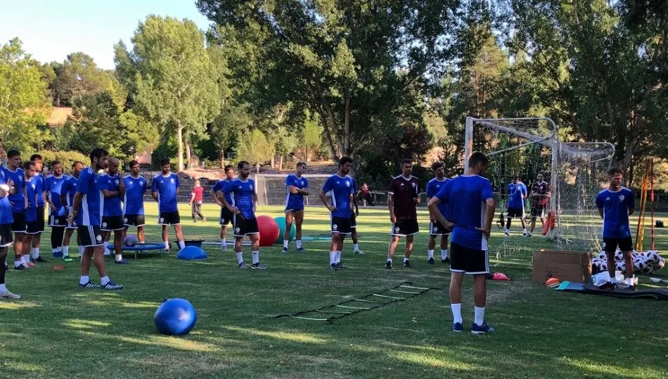 Los jugadores del Salamanca UDS durante su concentración en Sigüenza. Foto: www.cfsalmantinouds.com