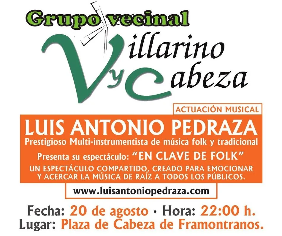 Foto 2 - Luis Antonio Pedraza llega con su espect&aacute;culo &lsquo;En clave de Folk&rsquo; a Cabeza de Framontanos  
