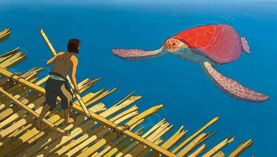 La tortuga roja es una película de animación sin diálogos cuyo escenario es una isla de una belleza conmovedora