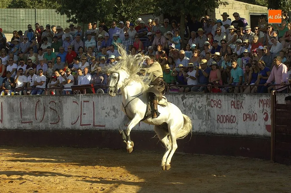 Foto 6 - La plaza de Robleda, a reventar para presenciar el espect&aacute;culo de rejones de sus fiestas  