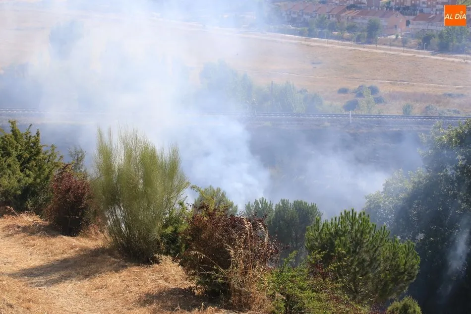 Foto 9 - Un aparatoso fuego desata la alarma en la zona entre el Arrabal y el Zurgu&eacute;n
