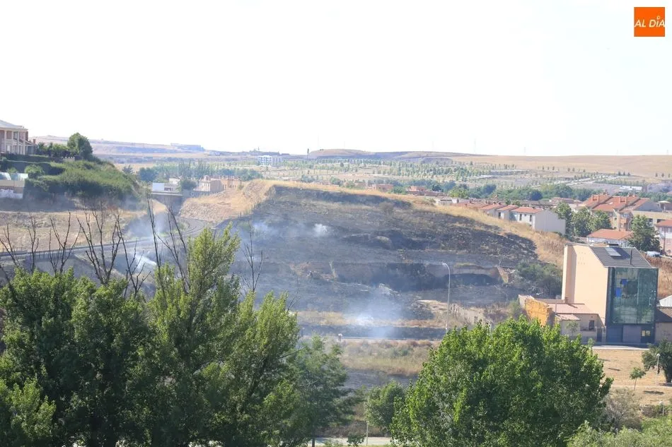 Foto 7 - Un aparatoso fuego desata la alarma en la zona entre el Arrabal y el Zurgu&eacute;n