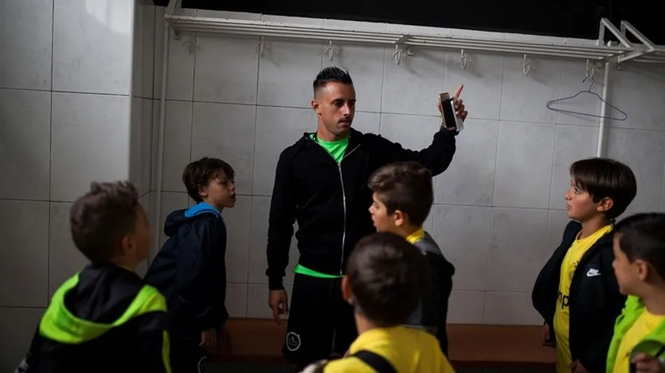 Piojo durante una actividad de su campus.