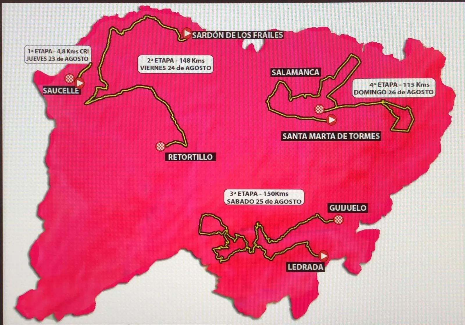 Recorrido de la Vuelta Ciclista a Salamanca / Imagen: @desdemispedales