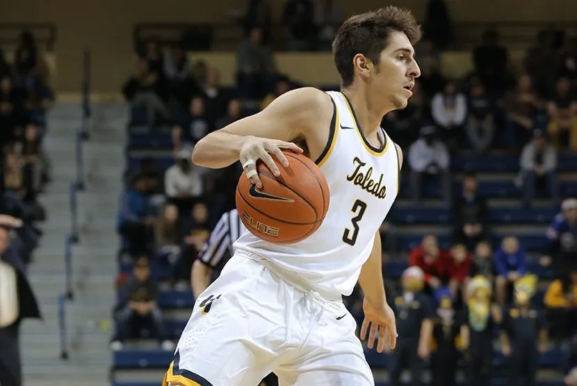 Lucas Antúnez en uno de los partidos con la Universidad de Toledo