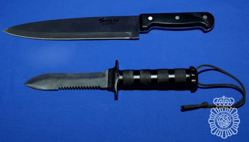 Cuchillos intervenidos en estas detenciones