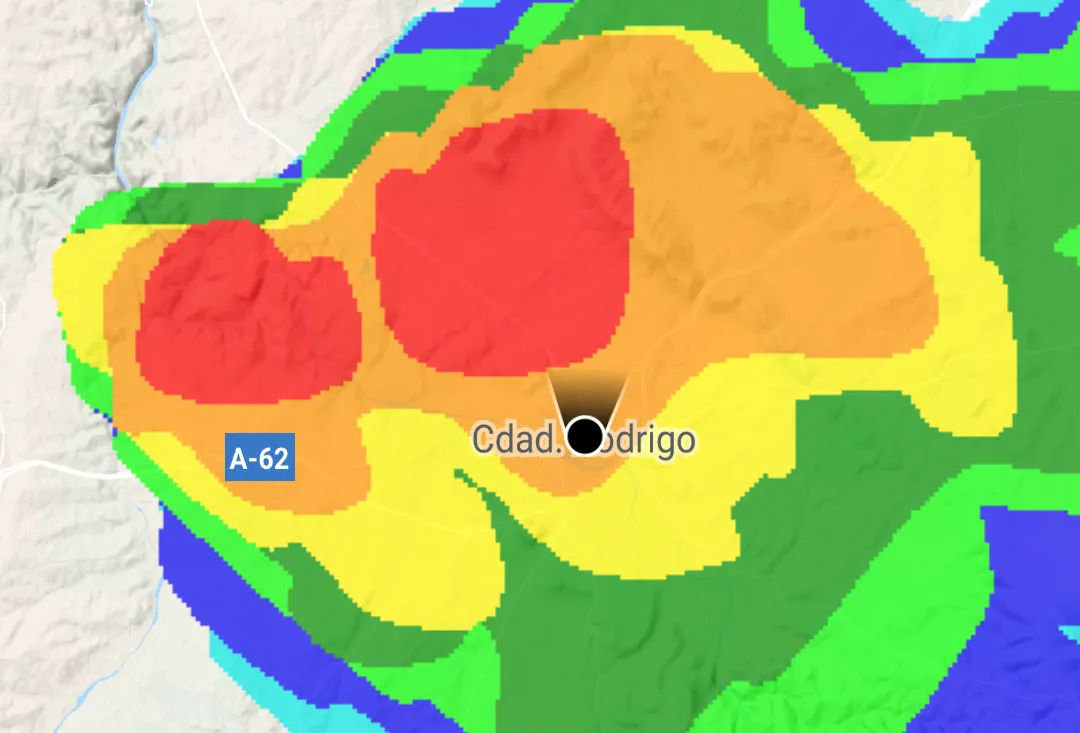 Espectacular granizada en Miróbriga en mitad de la madrugada  