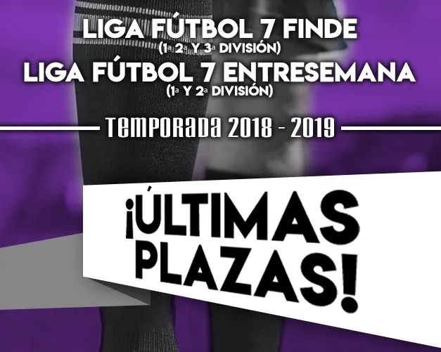 Últimas plazas en las ligas F7 Finde y F7 Entresemana