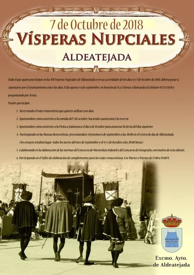 Foto 2 - Aldeatejada celebrar&aacute; sus VII V&iacute;speras Nupciales los d&iacute;as 6 y 7 de octubre