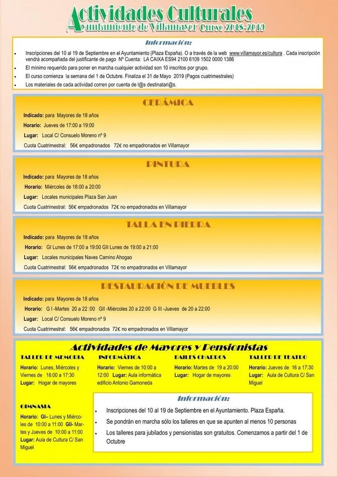 Foto 3 - El plazo de inscripci&oacute;n en las actividades culturales y deportivas se abre el pr&oacute;ximo lunes