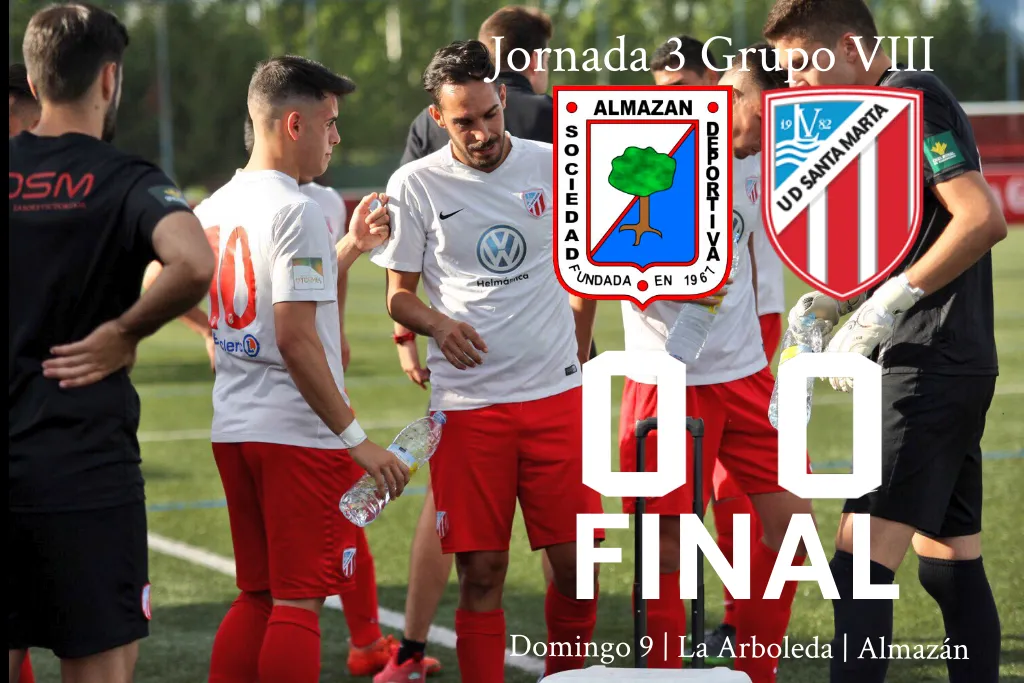 El Santa Marta sumó un punto frente al Almazán. Imagen: Twitter UD Santa Marta