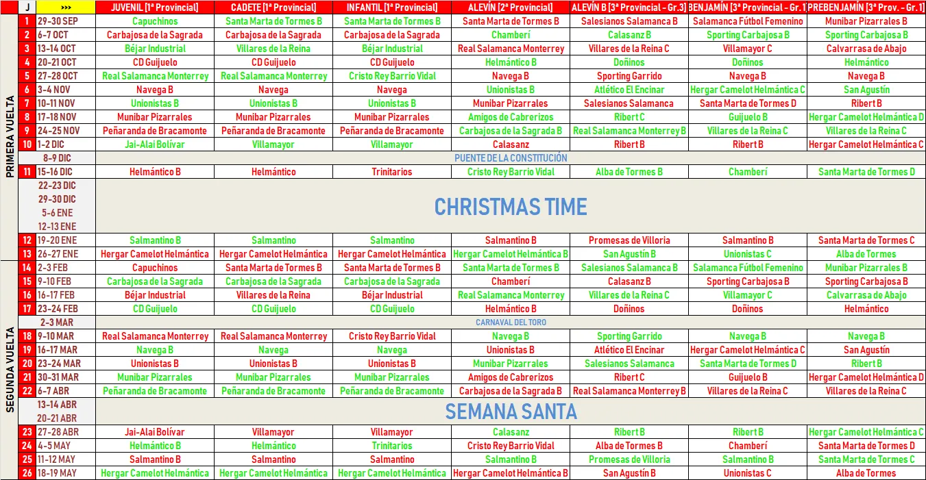 Foto 5 - Hechos p&uacute;blicos los calendarios que faltaban por conocer de la cantera del Ciudad Rodrigo  