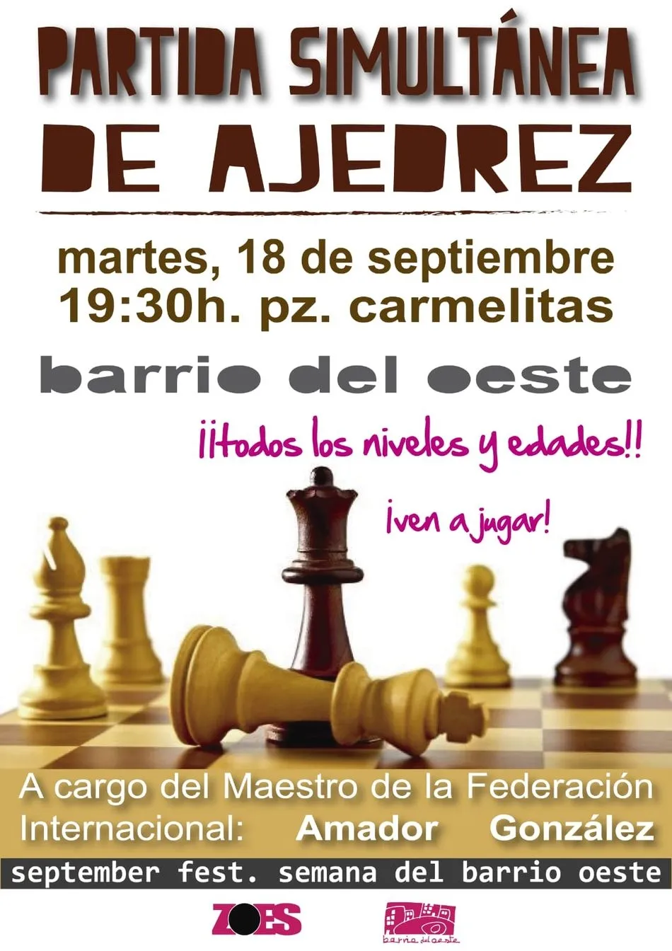 Foto 2 - El Club Deportivo Ajedrez y ZOES organizan una partida simult&aacute;nea con Amador Gonz&aacute;lez de la Nava  