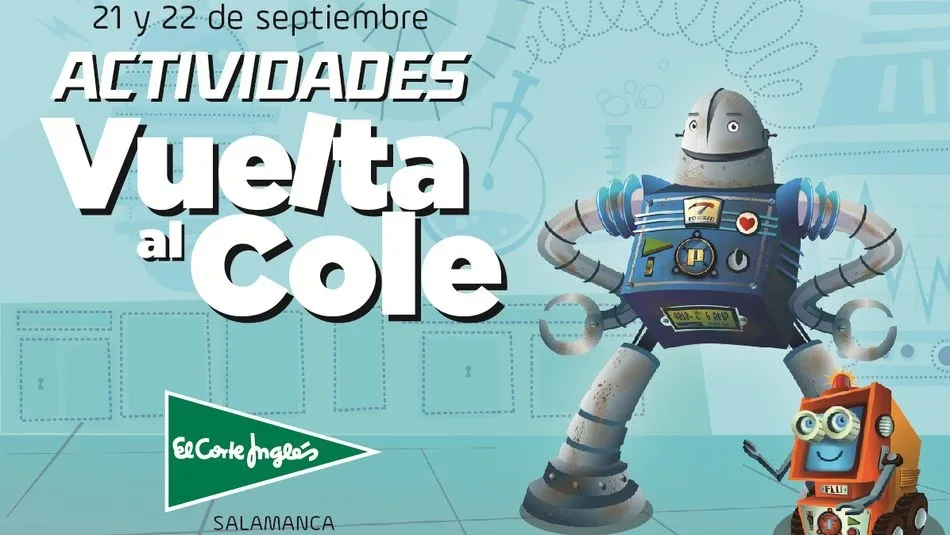 Cartel promocional de la Vuelta al Cole en El Corte Inglés