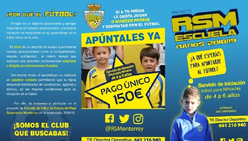 Tríptico elaborado por el club para promocionar la actividad.