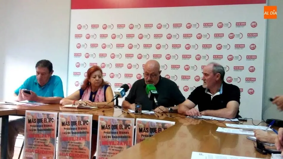 Rueda de prensa conjunta de UGT y CCOO para anunciar esta movilización