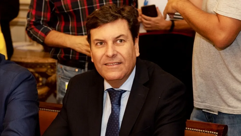 El consejero de Empleo, Carlos Fernández Carriedo, en la última reunión sobre la Estrategia Nacional frente al Reto Demográfico