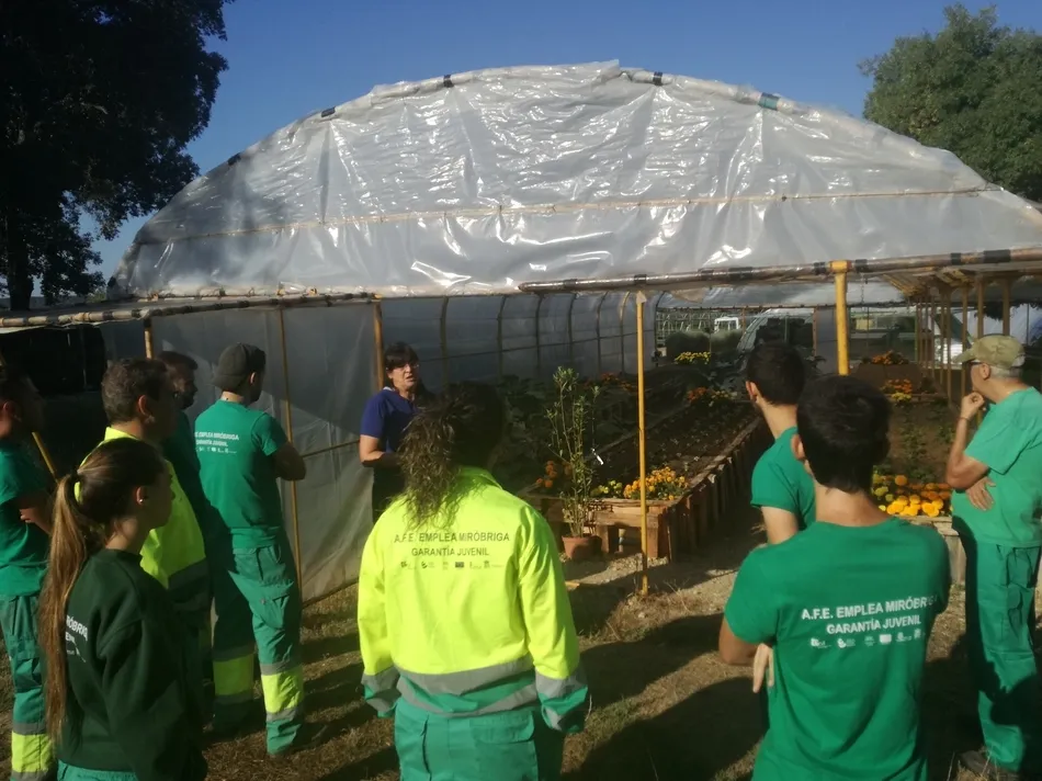 Foto 2 - Los alumnos de Emplea Mir&oacute;briga visitan el centro de jardiner&iacute;a de Asprodes  
