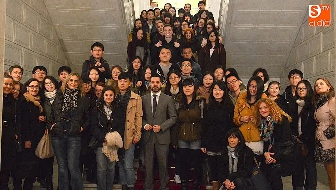 Estudiantes chinos en una actividad anterior en Salamanca.