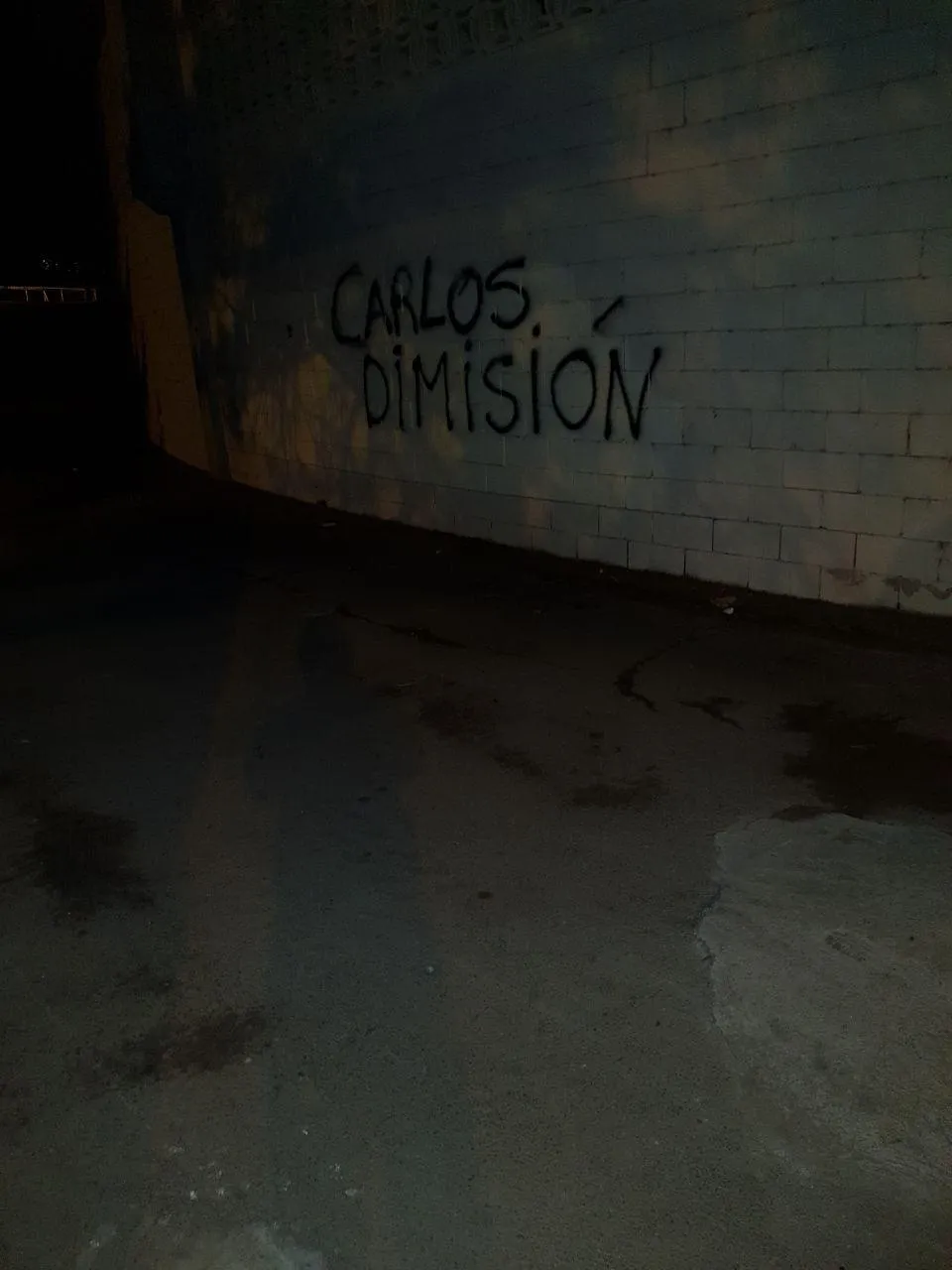 Foto 5 - Pintadas en contra de Carlos Mart&iacute;n en el Helm&aacute;ntico