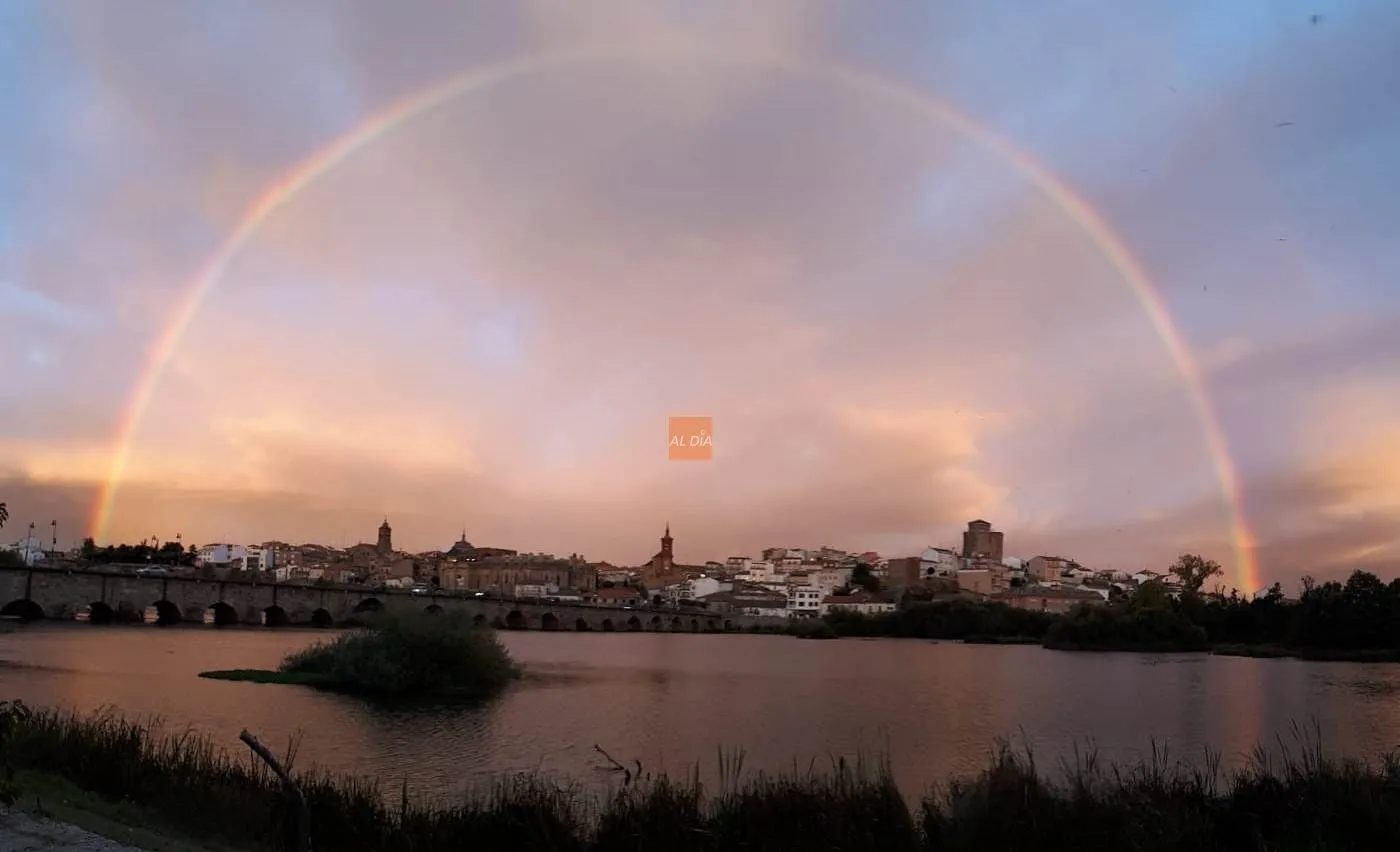 Arcoíris sobre Alba de Tormes el 14 de octubre de 2018