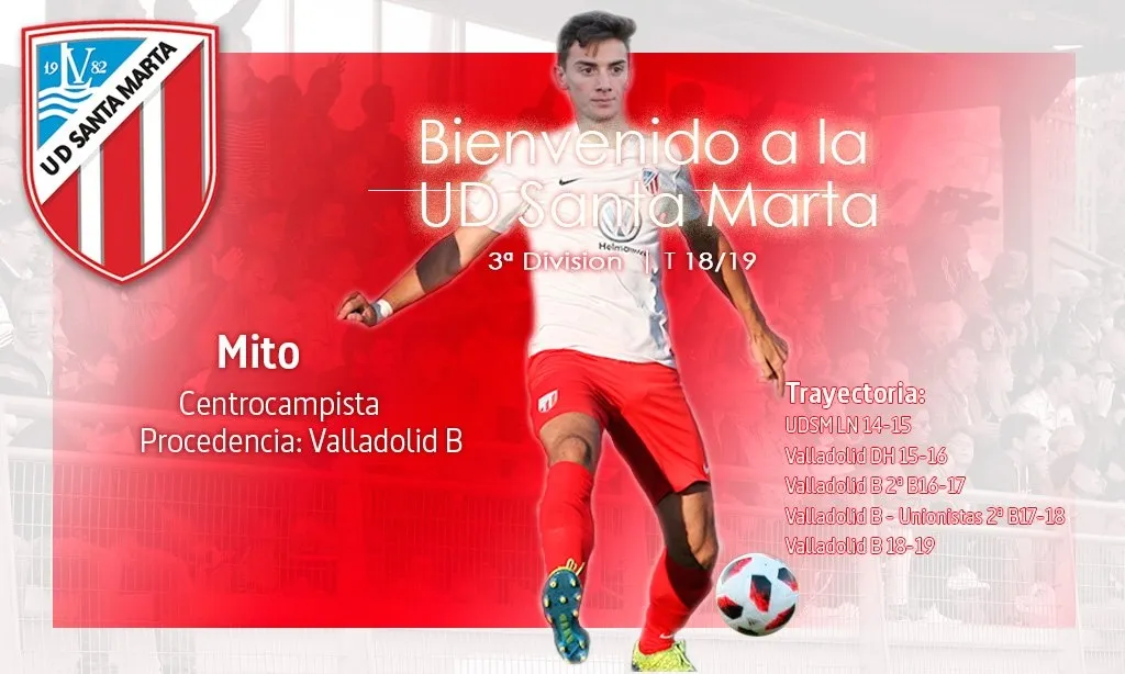 Mito rescinde con el Valladolid y regresa a la Unión Deportiva Santa Marta