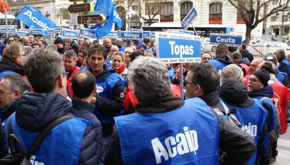 Sindicatos de prisiones en una protesta anterior
