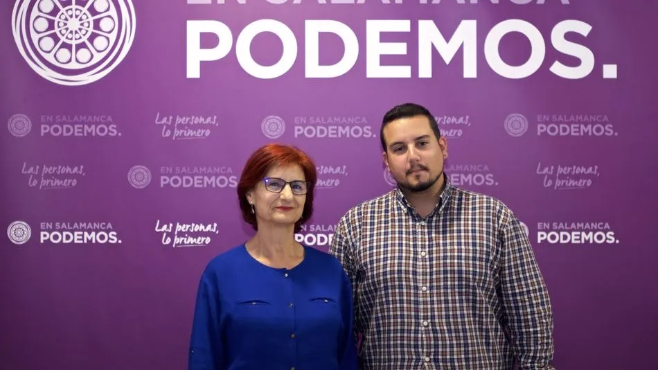 Carmen Díez y Álvaro García, miembros de Podemos Salamanca