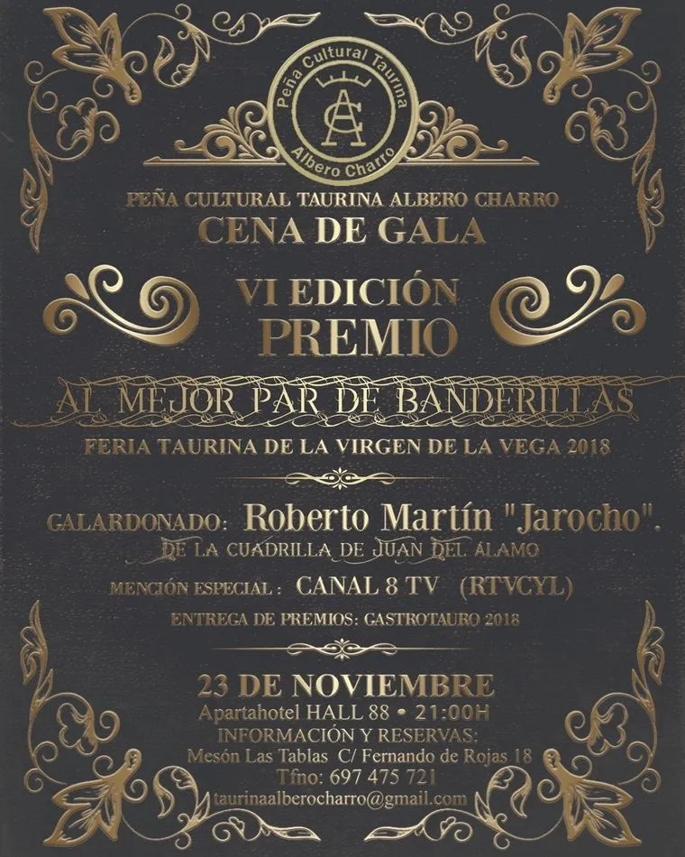 Foto 2 - Albero Charro celebra el pr&oacute;ximo 23 de noviembre su Gala de Premios