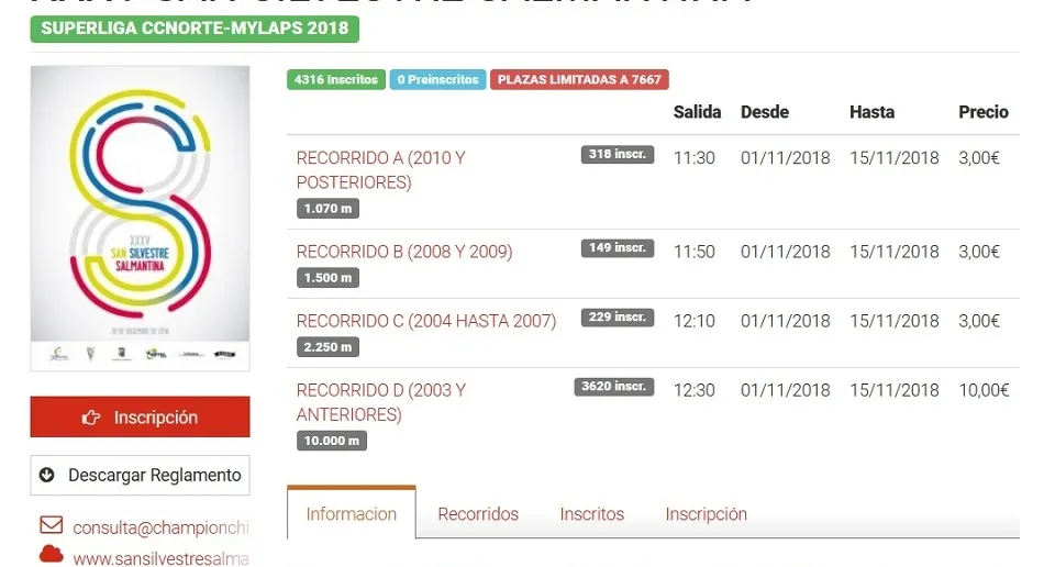 Foto 2 - La San Silvestre agota m&aacute;s de la mitad de las inscripciones en menos de un d&iacute;a