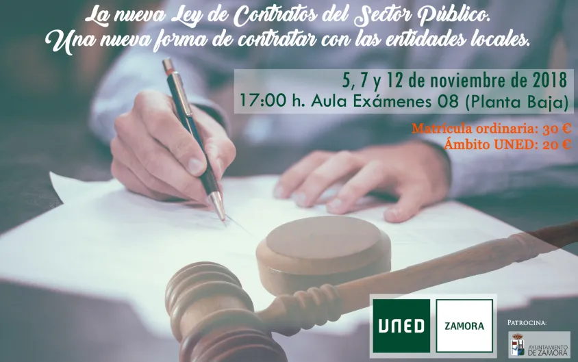La UNED oferta un curso sobre la nueva Ley de Contratos del Sector Público  