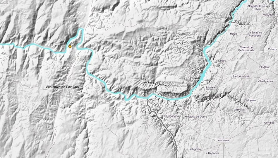 Zona donde se produjo el terremoto y ubicación de los municipios de la Raya