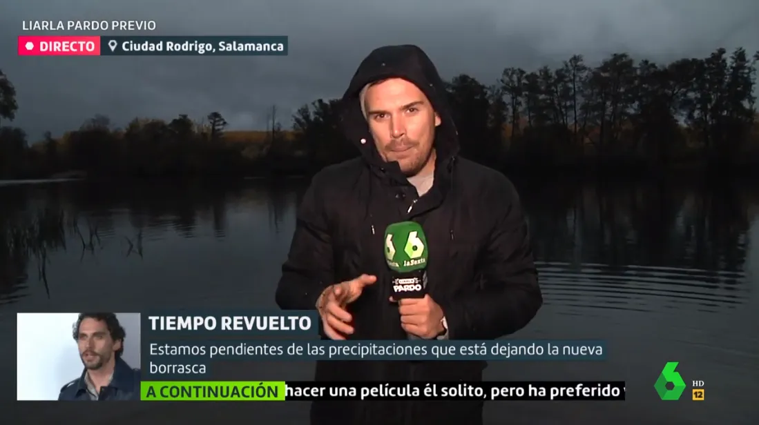 Foto 2 - Un reportero del programa &lsquo;Liarla Pardo&rsquo; se mete en el &Aacute;gueda en una conexi&oacute;n en directo  