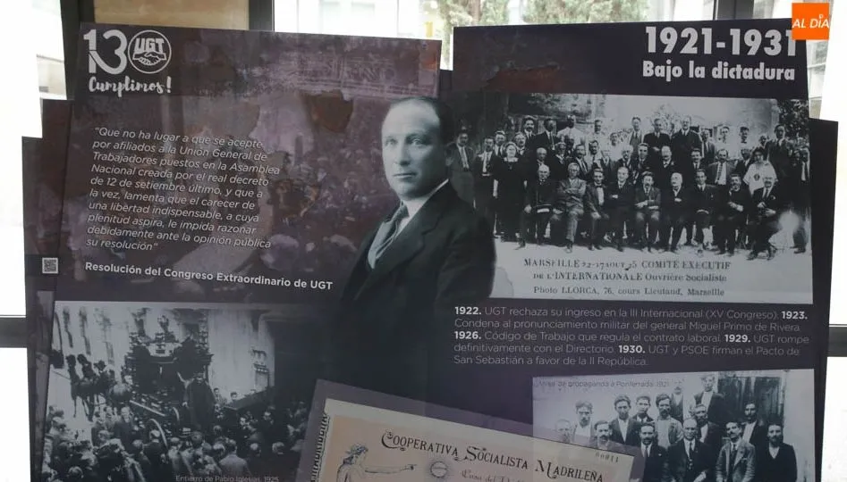 La exposición fotográfica, itinerante, recopila la historia del sindicato desde 1888. Fotos: Alberto Martín