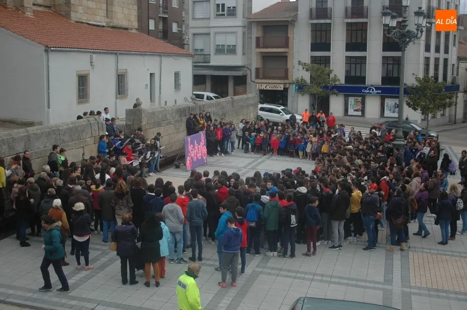 Foto 7 - Profesores y alumnos de los centros educativos de Vitigudino piden el fin de la violencia de...