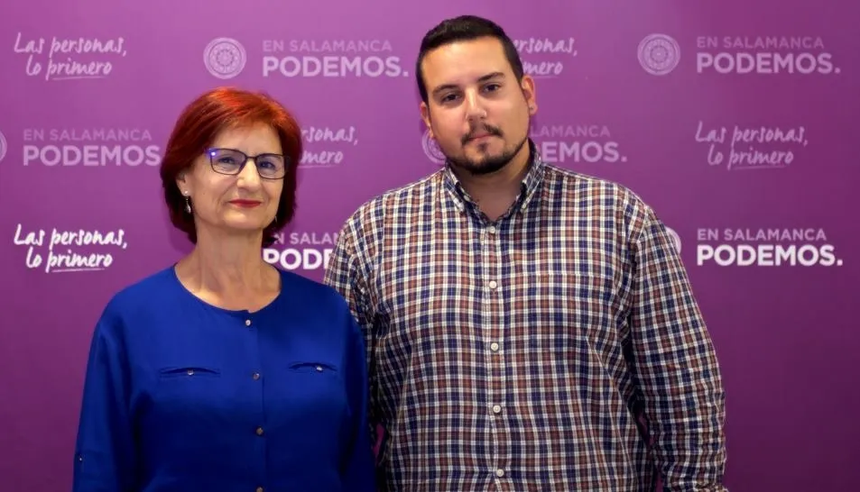 Carmen Díez y Álvaro Sierra, vicesecretaria general y secretario de Organización de Podemos Salamanca, respectivamente