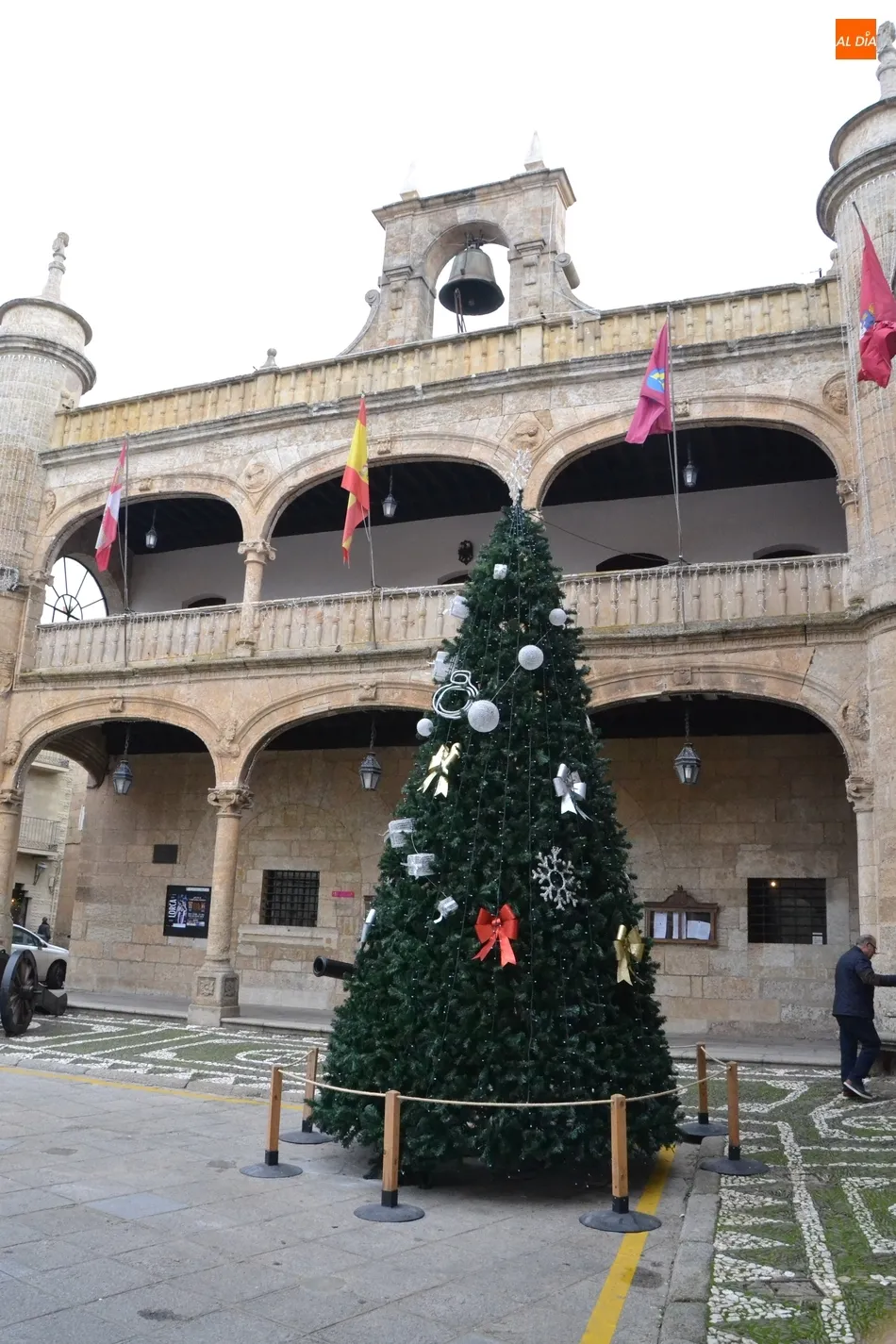Foto 2 - Colocado el &Aacute;rbol de Navidad de la Plaza Mayor, que estrena posici&oacute;n  