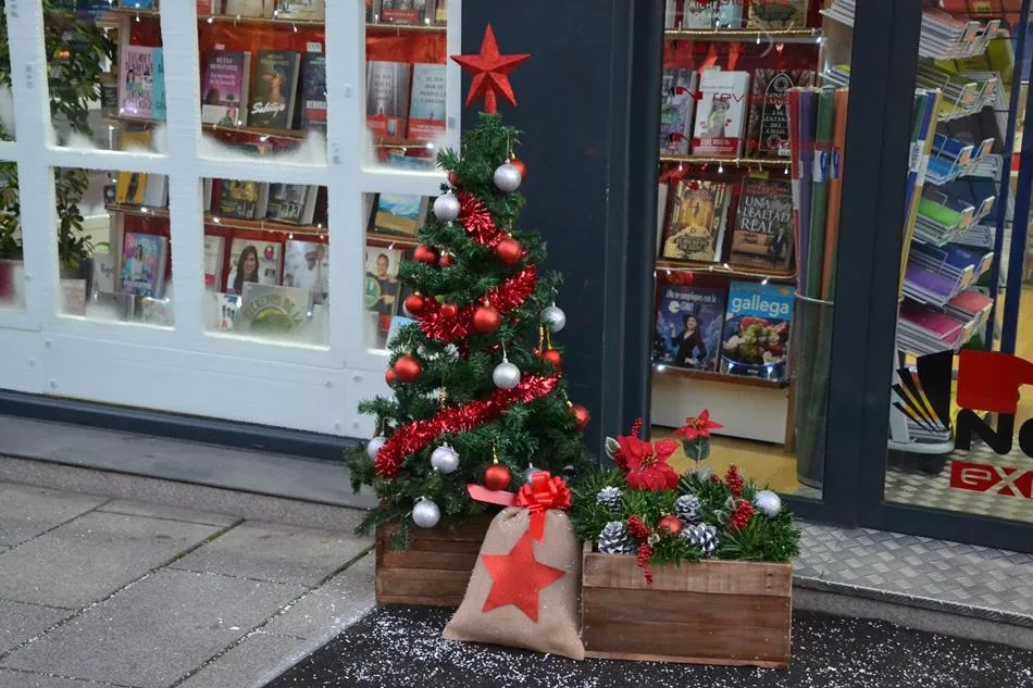 Uno de los árboles instalado en la tarde del miércoles en la calle Lorenza Iglesias