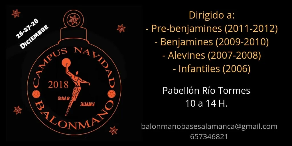 El Club Balonmano Ciudad de Salamanca organiza un campus de Navidad