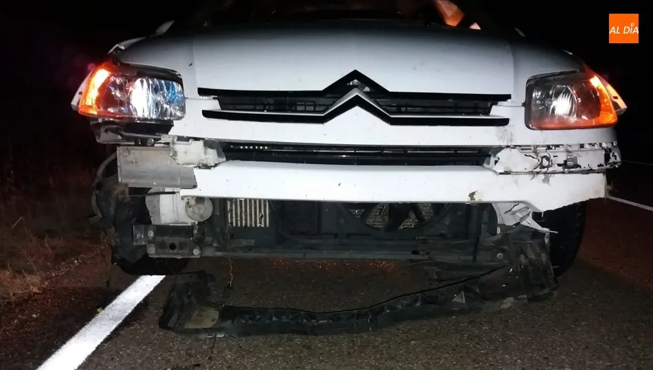 Foto 3 - Una manada de jabal&iacute;es causa destrozos a un coche en la carretera de la presa de Almendra  