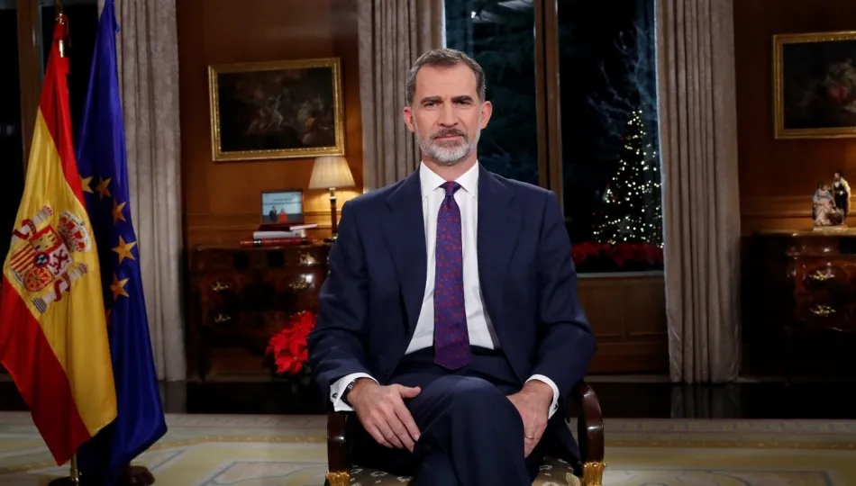 El rey de España, Felipe VI, durante su mensaje de Navidad