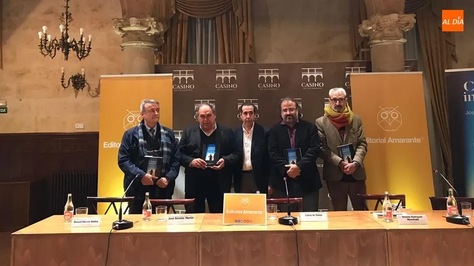  Manuel Marcos Robles, José Amador Martín, Carlos de Tomás, Alfredo Pérez Alencart y Vicente Rodríguez Manchado / Foto: Lydia González.