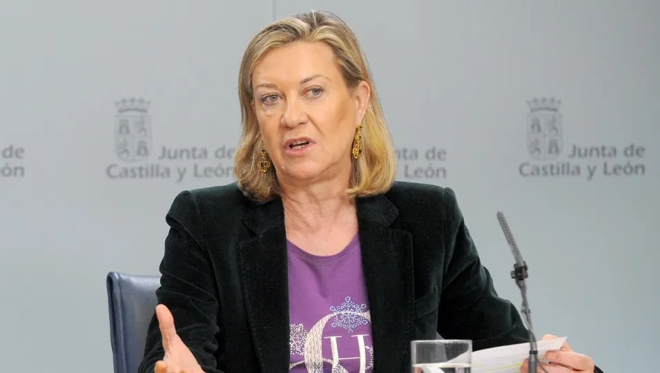 La consejera de Economía y Hacienda, Pilar del Olmo, en una de sus ruedas de prensa