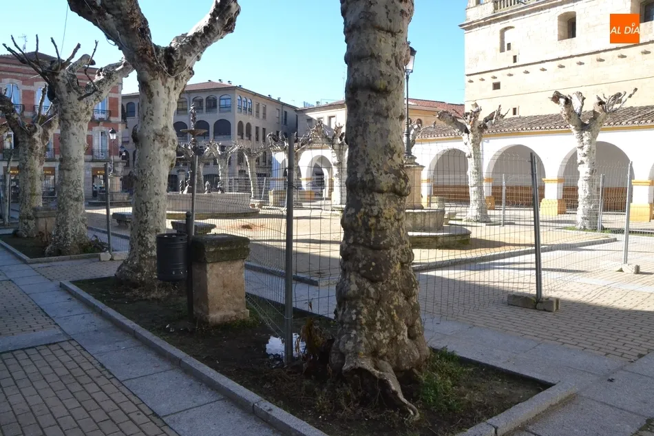 Foto 2 - Vallada la zona central de la Plazuela del Buen Alcalde para comenzar a retirar la arena  