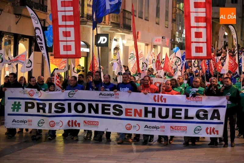 Momento de la manifestación de los funcionarios de Topas